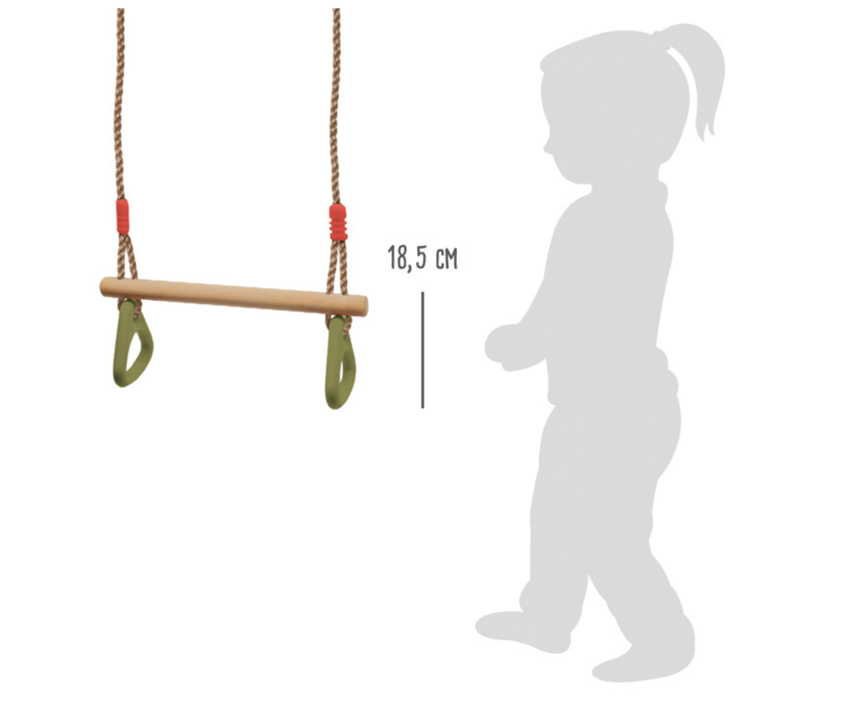 Puidust trapets ja võimlemisrõngad lapsele – arendav liikumismäng