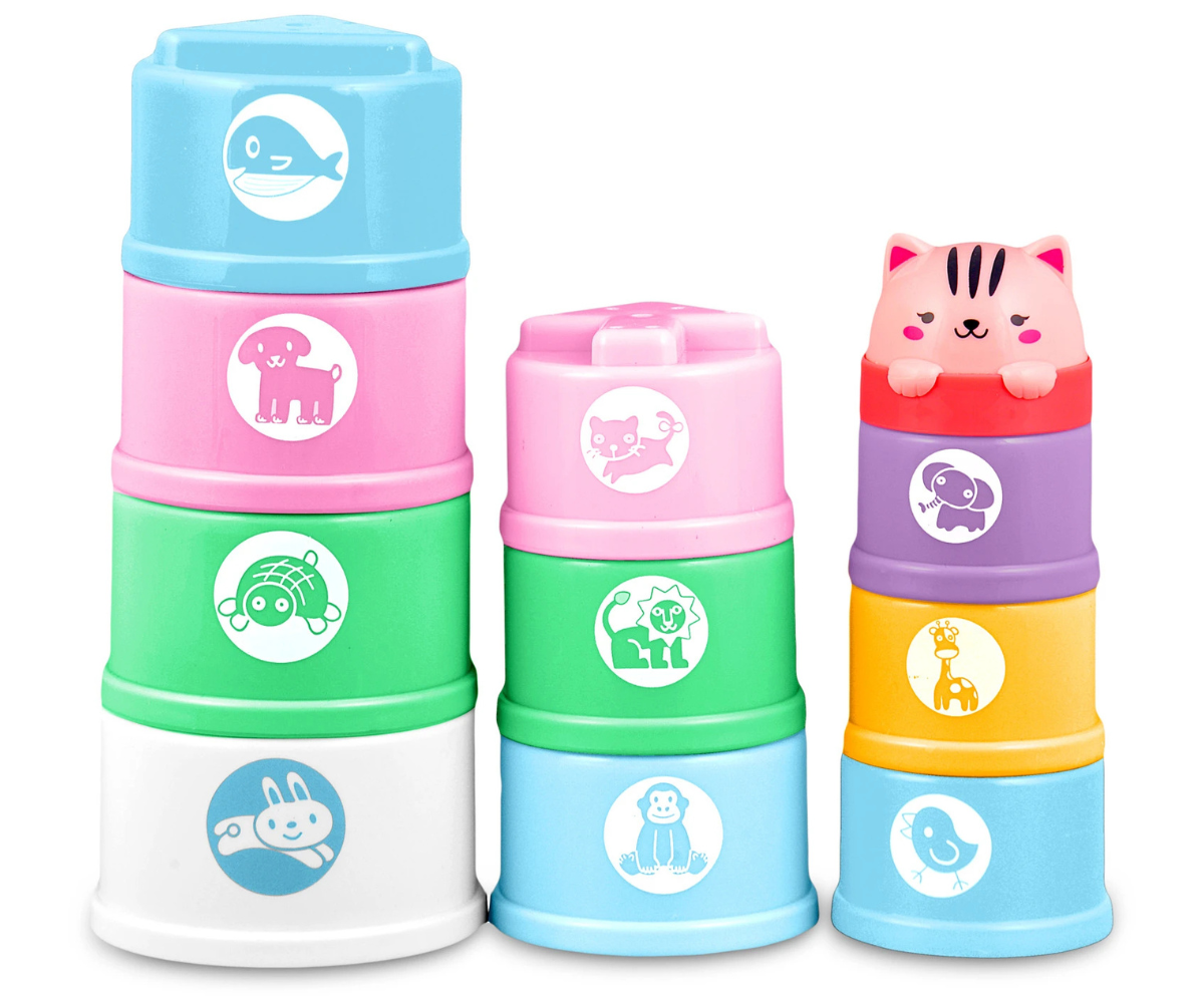 Erineva suurusega värvilised topsid vannimänguks