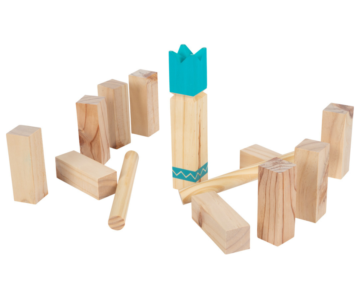 Kubb viikingimäng Active mänguväljaku paigutus tasasel pinnal