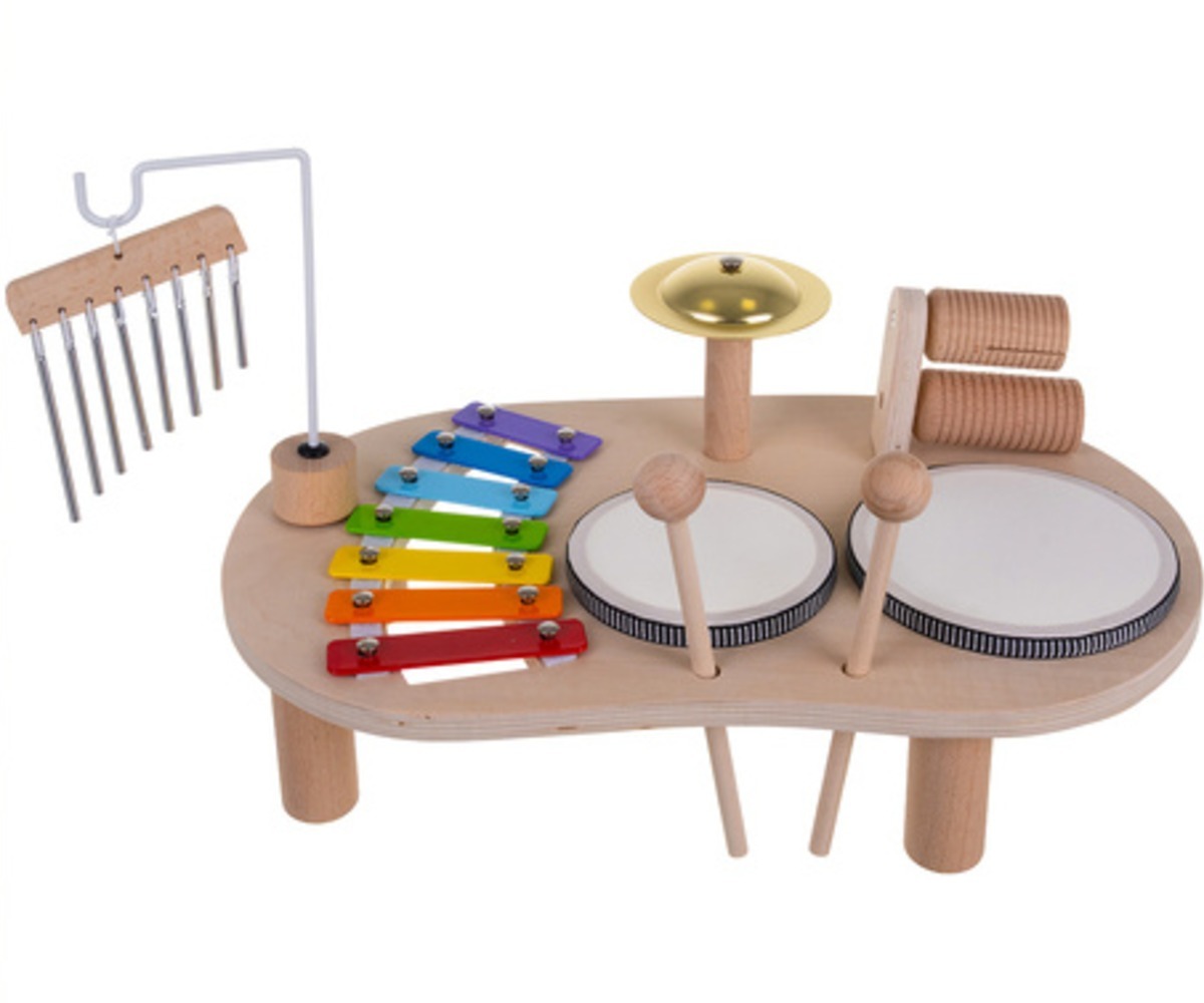Värviline puidust muusikalaud lastele - Kruzzel, ideaalne muusikaõppe jaoks.