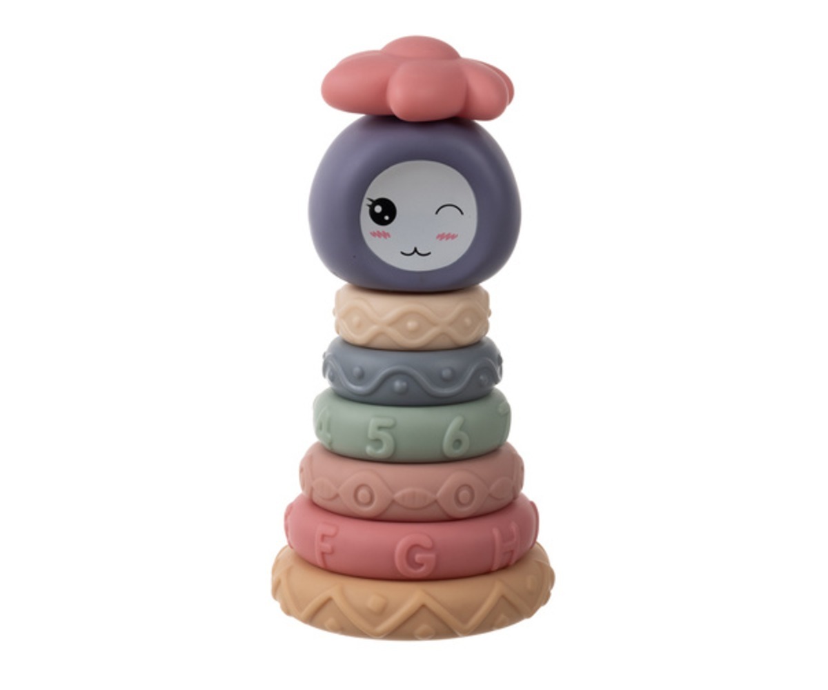 Sensoorne klotside komplekt beebile – 8 osa, värvilised klotsid torni koos