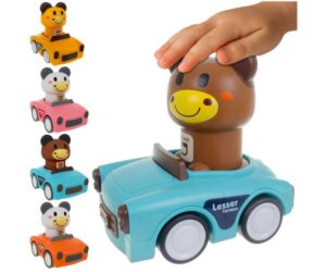 Sensoorse mänguautod loomadega 4in1 – värvilised sõidukid, mida katab laste käsi