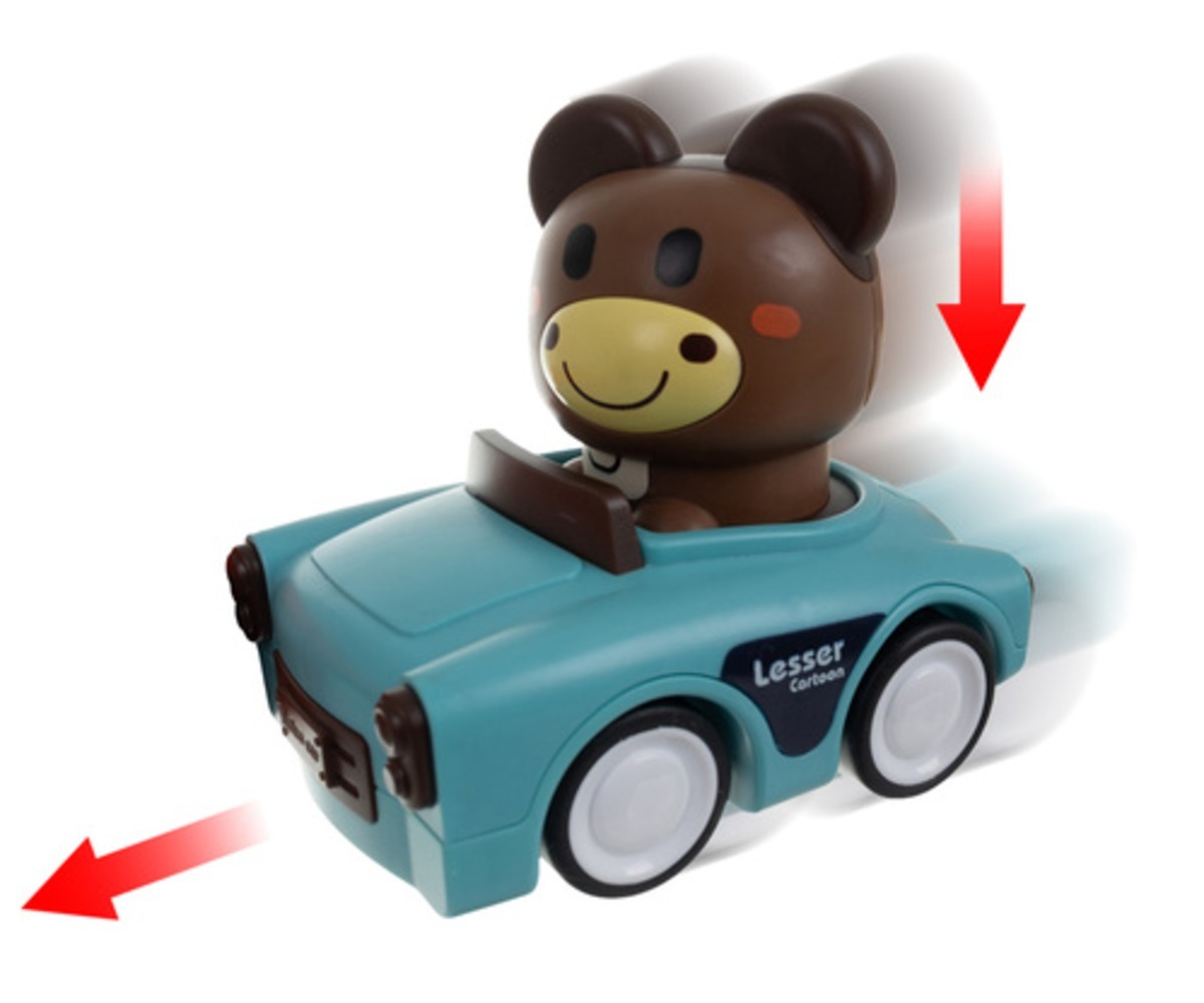 Sensoorse mänguautod loomadega 4in1 – värvilised sõidukid, auto sõidab edasi tagasi