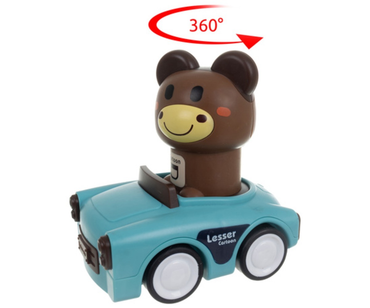 Sensoorse mänguautod loomadega 4in1 – värvilised sõidukid, pöörav auto