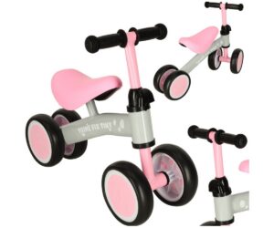 Neljarattaline jooksuratas Trike Fix Tiny – roosa, mugava istmega.