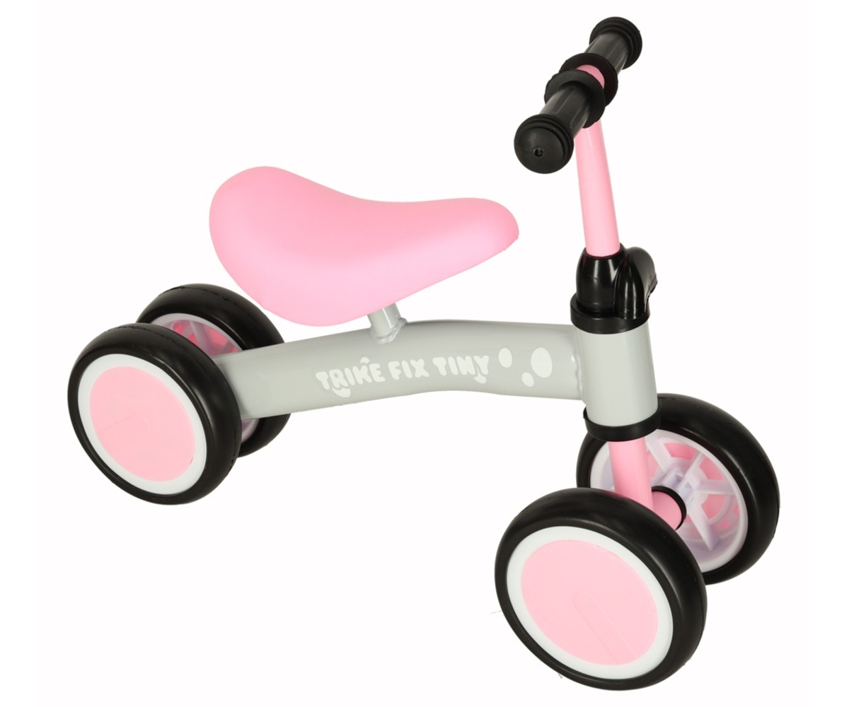 Esivaade neljarattalisest jooksurattast Trike Fix Tiny – roosa ja stiilne disain.