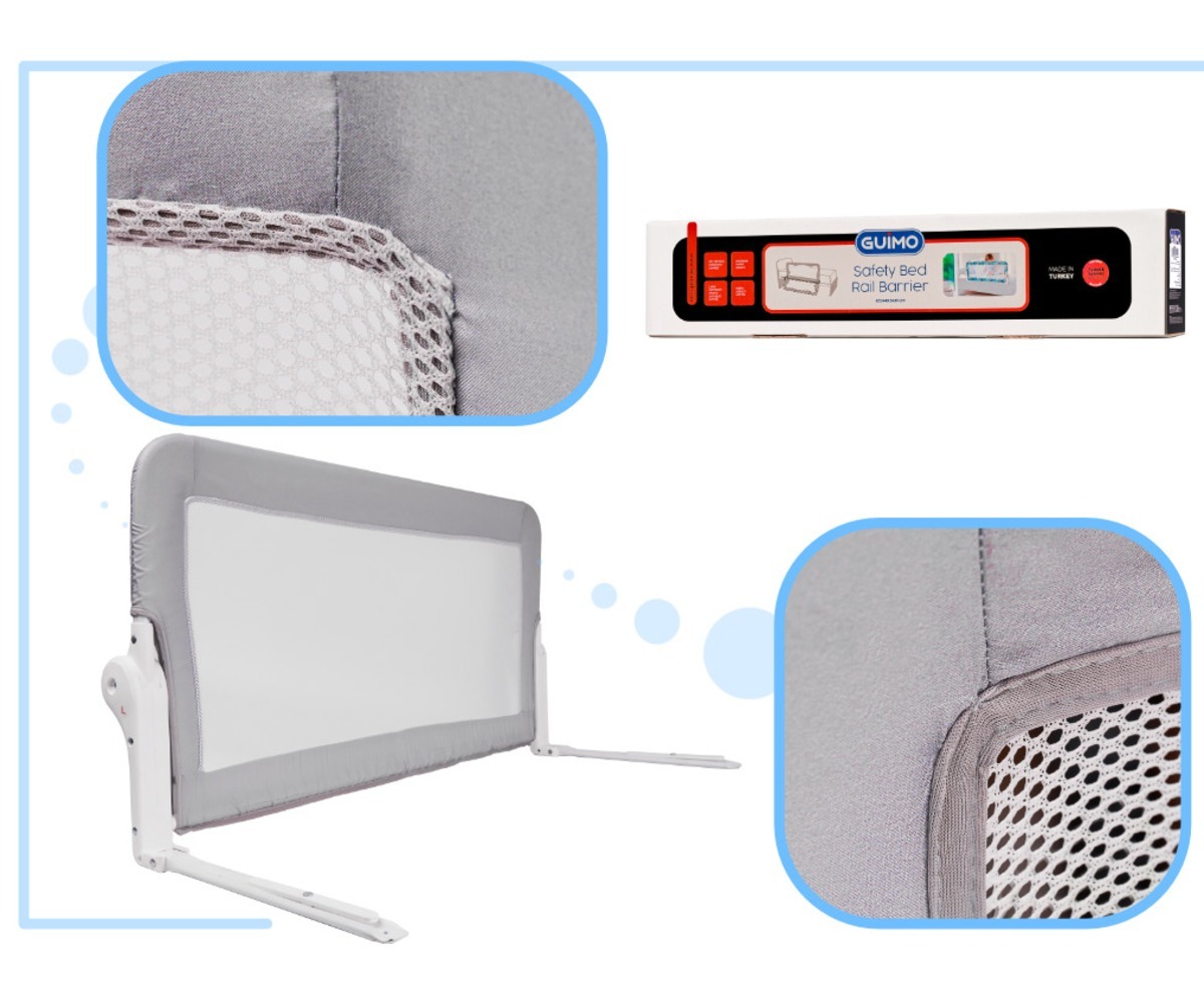 Voodipiire / kaitsebarjäär 150cm – hall pakend, millel on toote omadused