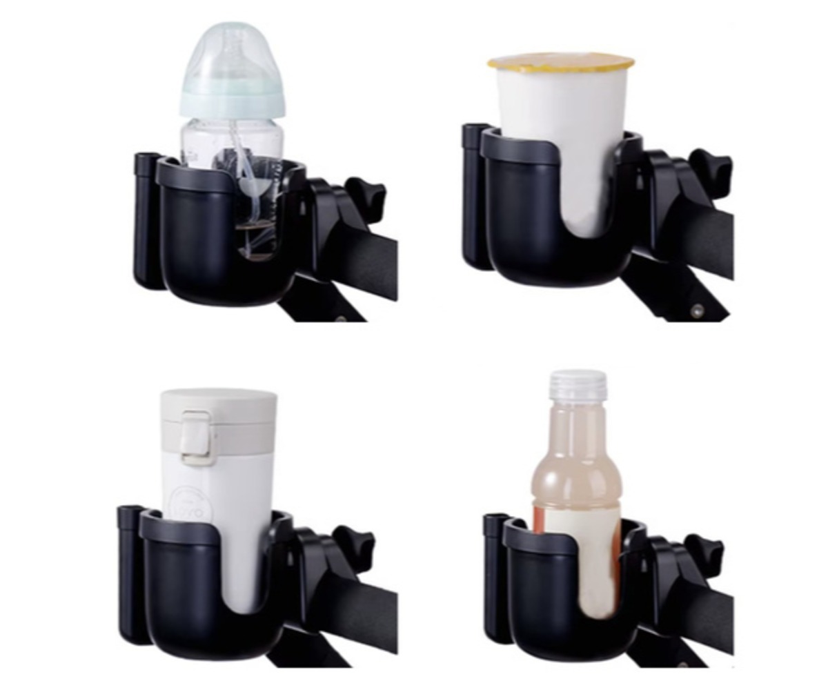 Mitmeotstarbeline topsi- ja telefonitugi lapsevankrile - Kruzzel, ideaalselt sobiv erinevate jookide jaoks.