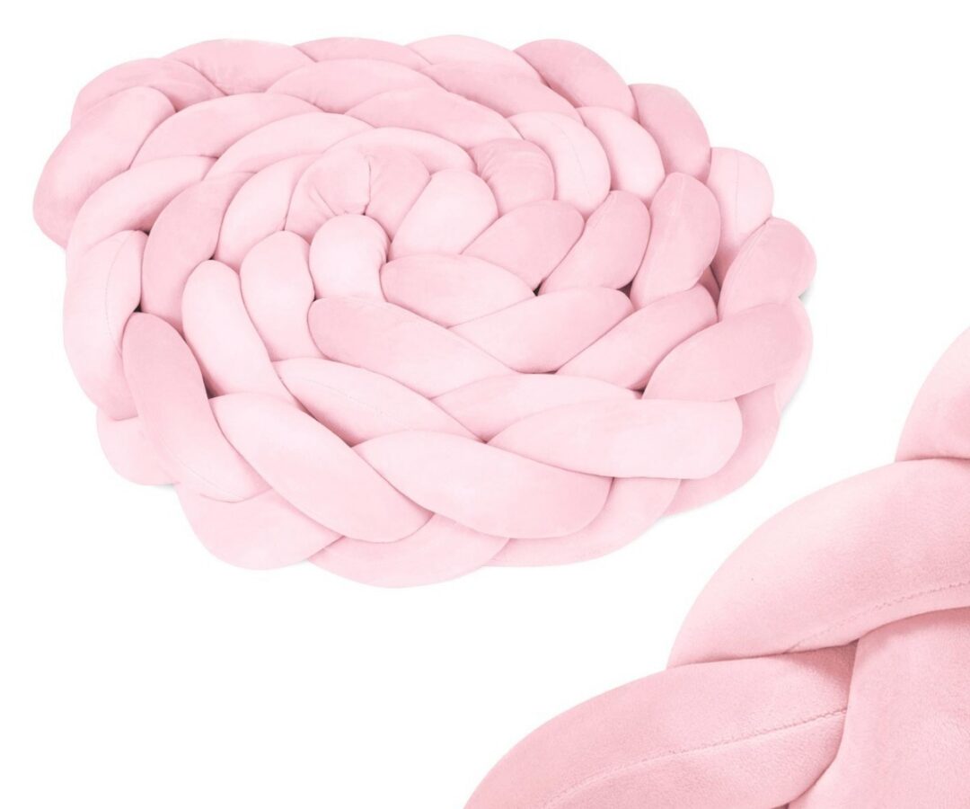 Voodipehmendus beebivoodile Ricokids 3m – roosa silmapaistev punutis.