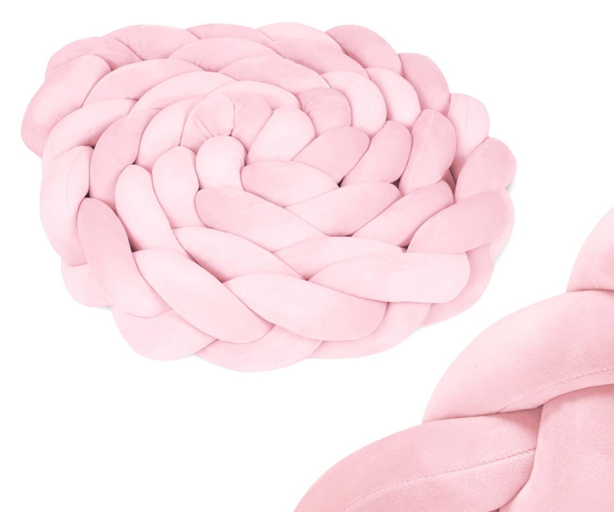 Voodipehmendus beebivoodile Ricokids 3m – roosa silmapaistev punutis.