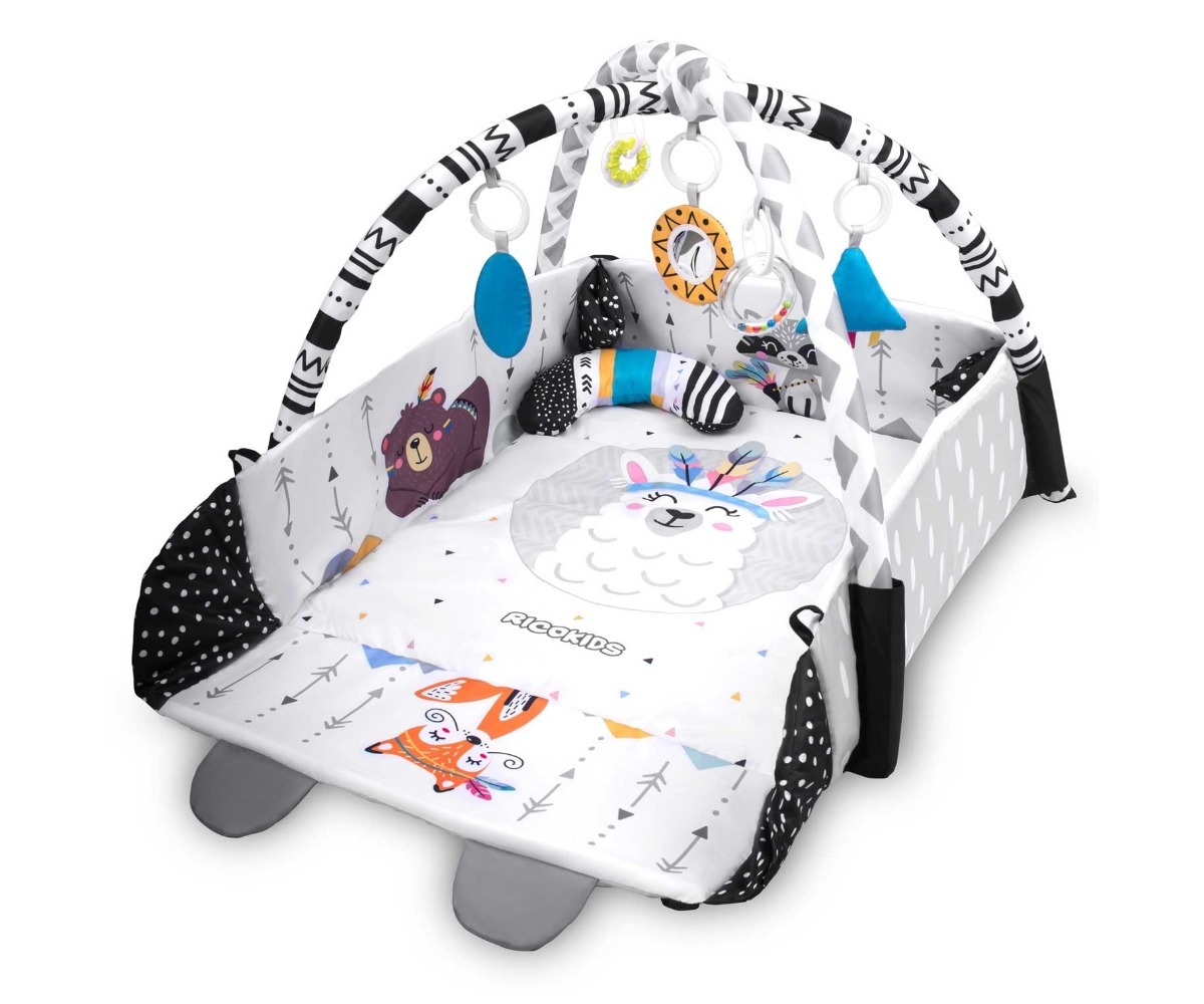 Interaktiivne mängumatt beebile Ricokids Boho 110×100cm, eriline ja mänguline disain