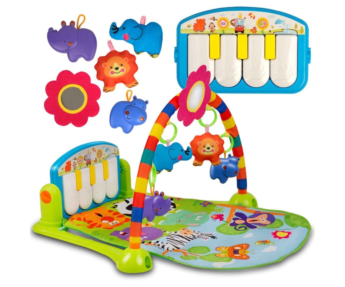 Interaktiivne mängumatt pianinoga Ricokids - 7316 koos karvaste mänguasjade ja pianistiga