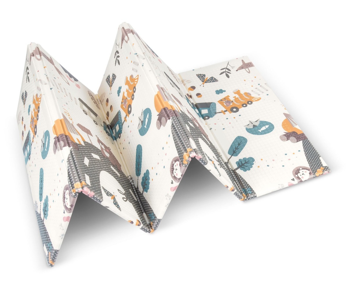 Volditud kokkupandav vahtmängumatt Nukido NK-340, mõõtudega 200×180×1cm.