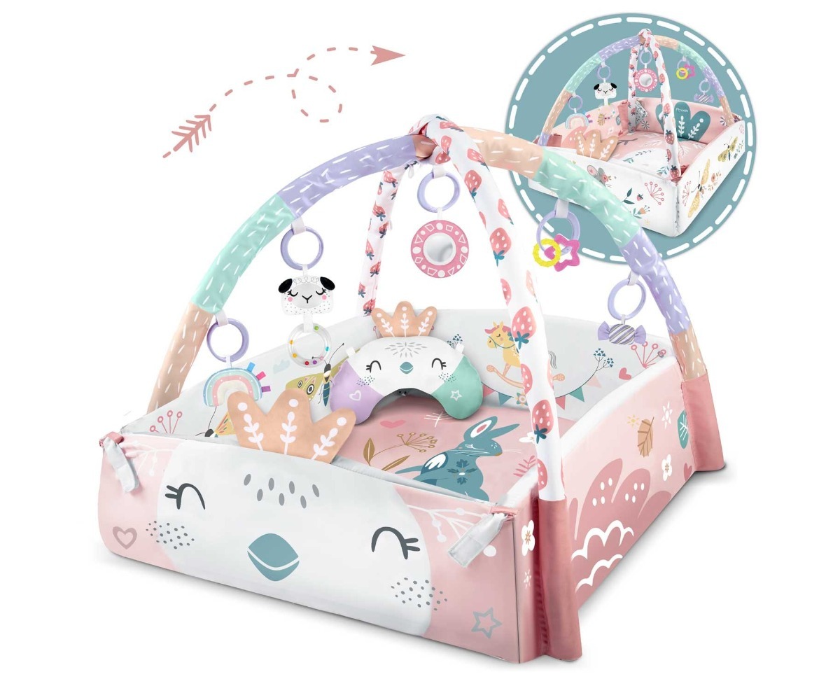 Rikkaliku disainiga mängumatt Nukido Ptaszek, ideaalne beebide arendamiseks ja mängimiseks.