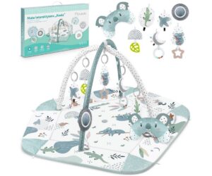Interaktiivne mängumatt beebile Nukido Koala 136×136cm koos pehmete mänguasjadega.