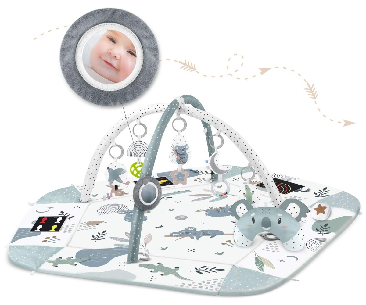 Interaktiivne mängumatt beebile Nukido Koala peegli ja mänguasjadega.