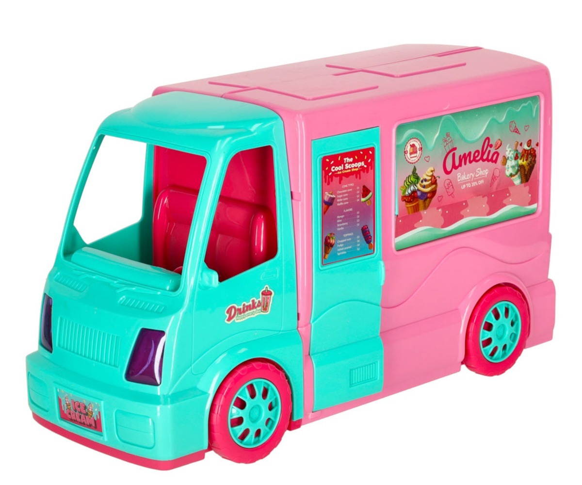 Nukuauto 2in1 matkaauto komplekt 21-osaline esikülg, rõõmsa disainiga