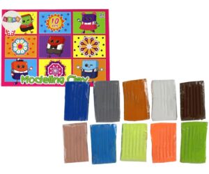 Kunstiline plastiliinikomplekt 10 värvi, sisaldab erinevaid värvilisi plastiliinipalasid