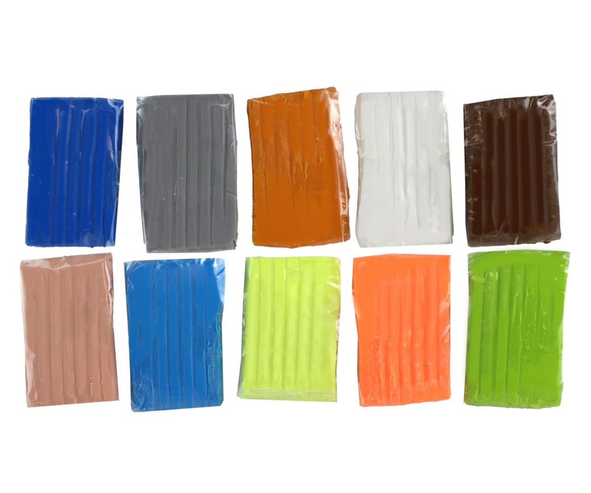 10 erinevat värvi plastiliini Kunstilises plastiliinikomplektis 10 värvi
