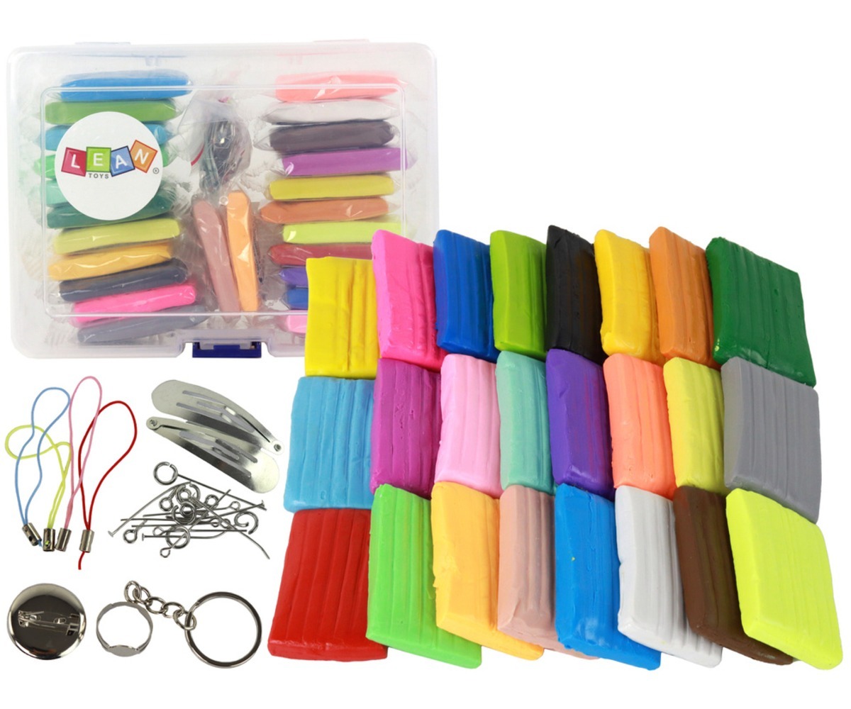 Loominguline plastiliinikomplekt 24 värvi ja tarvikutega, sealhulgas plastiliin ja tarvikud