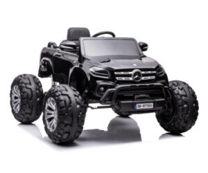 Elektriauto Mercedes DK-MT950 4x45W – must esikuvaade, suurte ratastega.