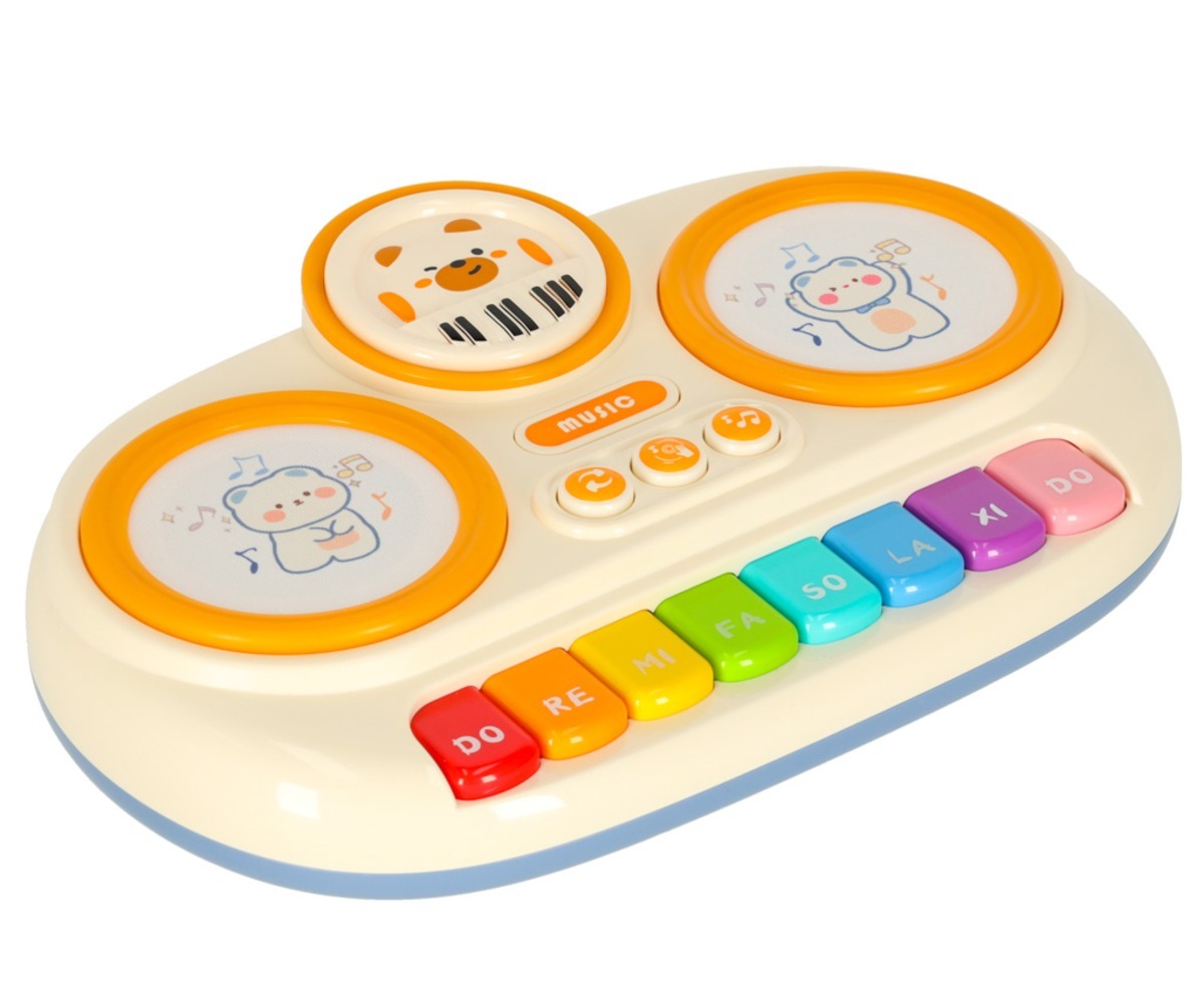 Interaktiivne laste klaver – puudutusele reageeriv (beež) detailne vaade klahvidele ja ekraanile.