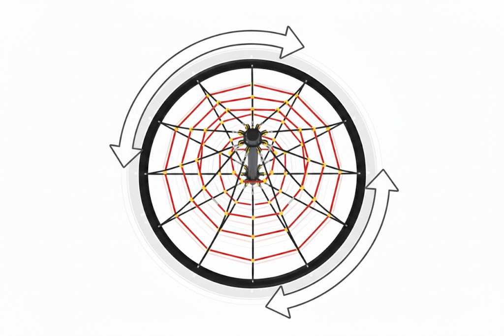 Avalik võrkpüramiid 4005S pealtvaates viitega, see pöörleb ümber oma telje