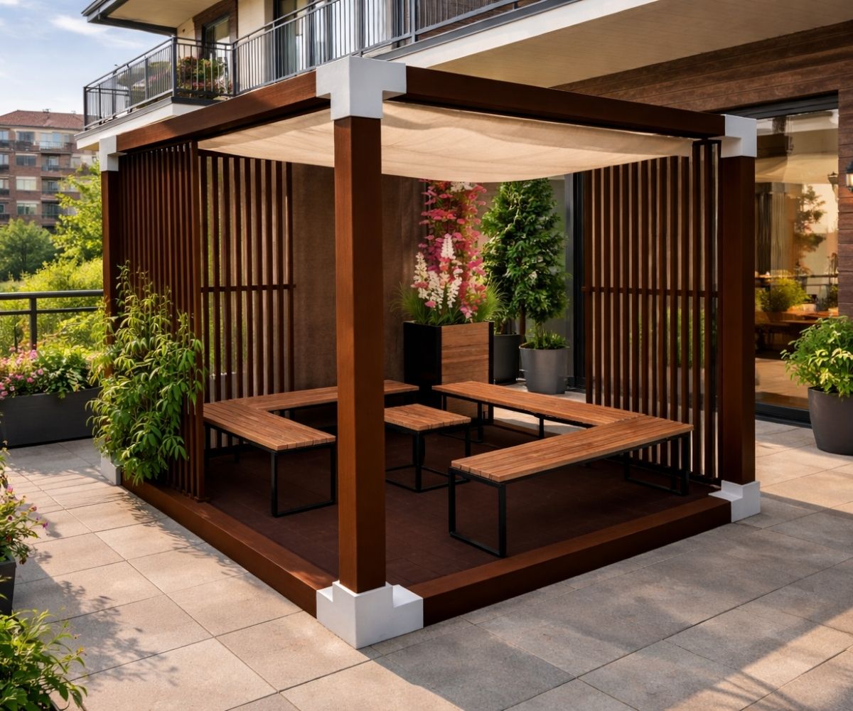 aiapergola 44404 vaade, millel taustaks terrass