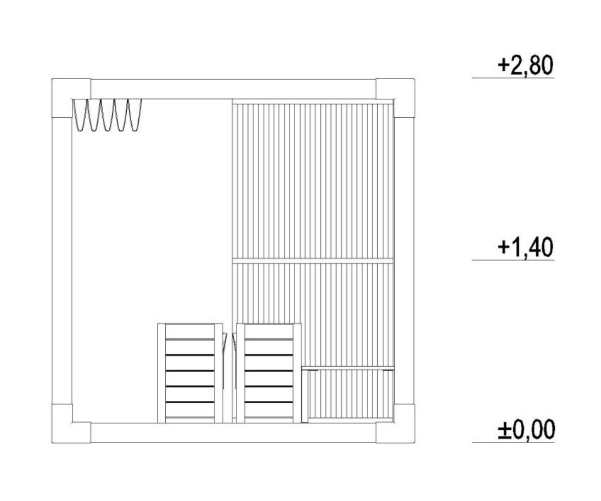 aiapergola joonis mõõtudega küljelt vaadates