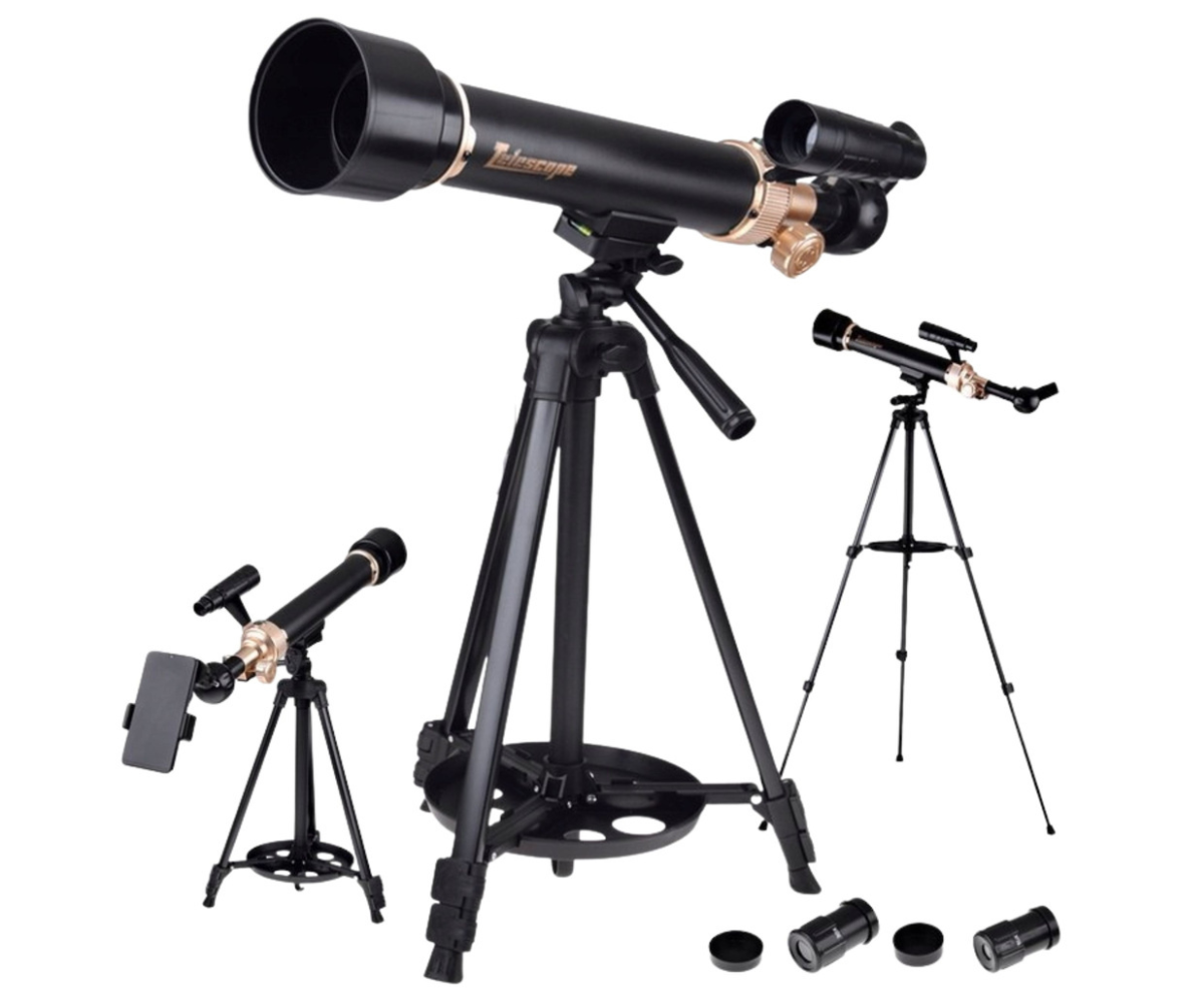 Astronoomiline teleskoop päikesefiltri ja otsingutoruga