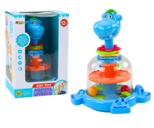 CE-sertifikaadiga jõehobu pöörlev mänguasi alates 12. elukuust.