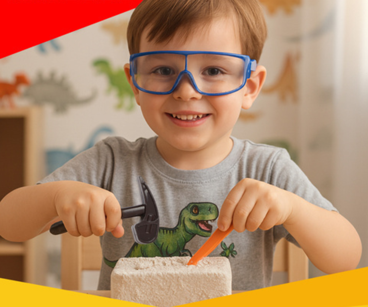 Dinosauruse fossiilide kaevamine – arendab lapse keskendumist ja täpsust