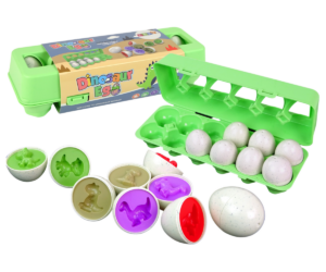 Dinosauruste teemaline puslemäng käe-silma koordinatsiooni arendamiseks.