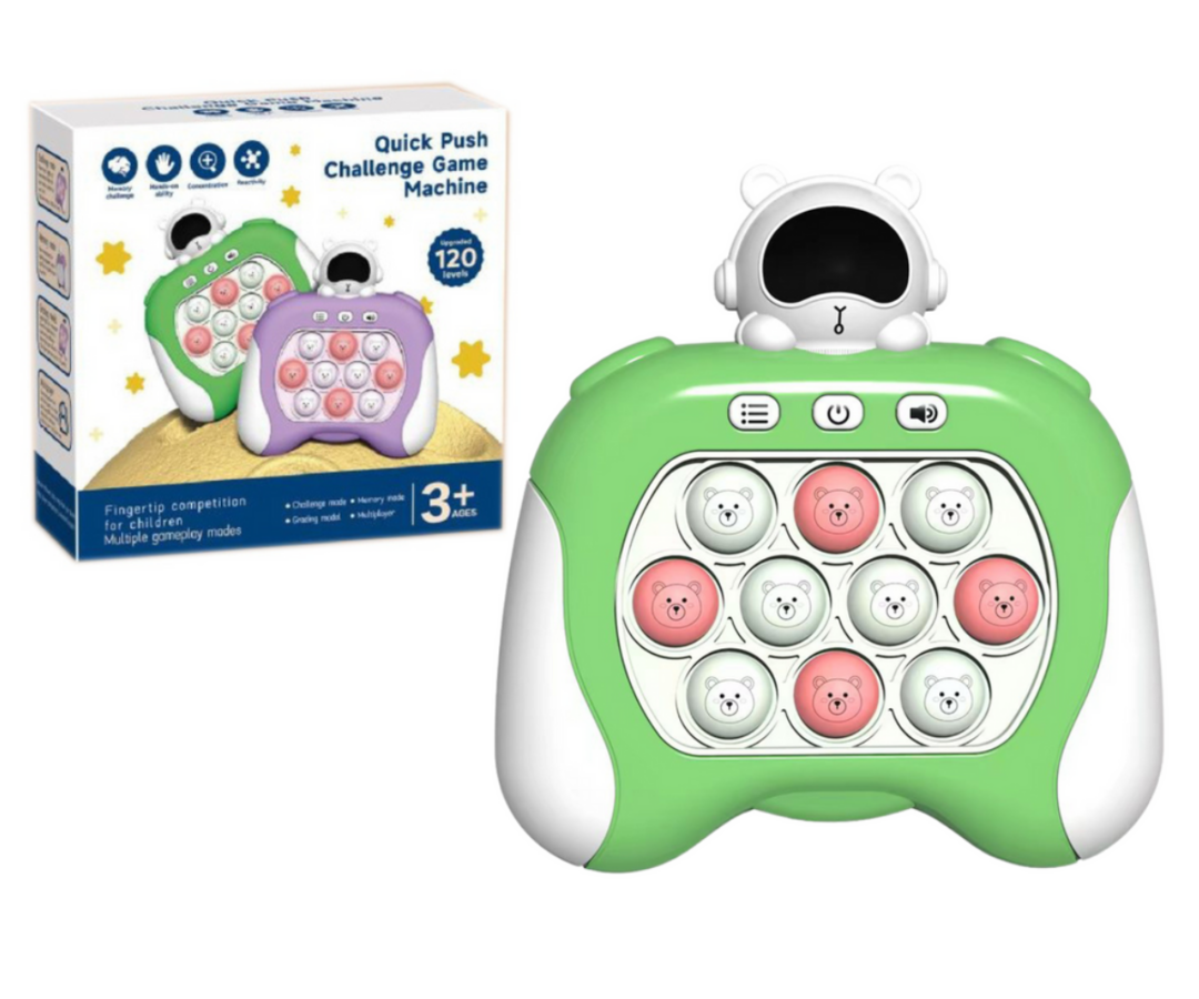 Laste reaktsiooni- ja mälumäng patareitoitel konsooliga.