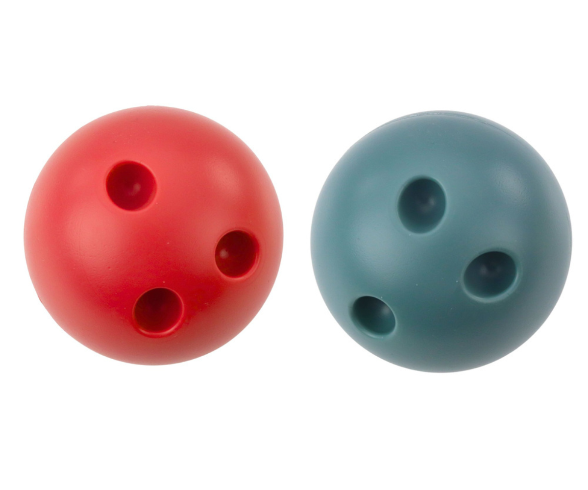 Laste bowlingukomplekt kassimotiiviga – 10 kurikat ja 2 värvilist palli