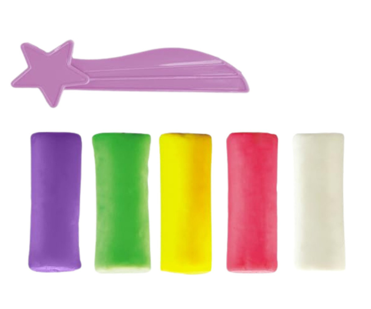 DIY ükssarviku voolimiskomplekt värvilise voolimismassi ja tarvikutega