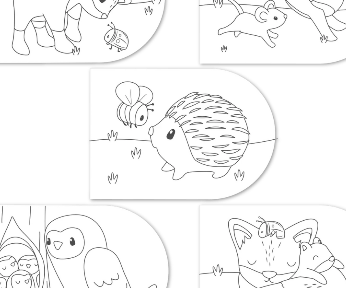 Laps maalib Little Dutch Forest Friends maalimisraamatus vesivärvidega, arendav loovtegevus alates 3. eluaastast.