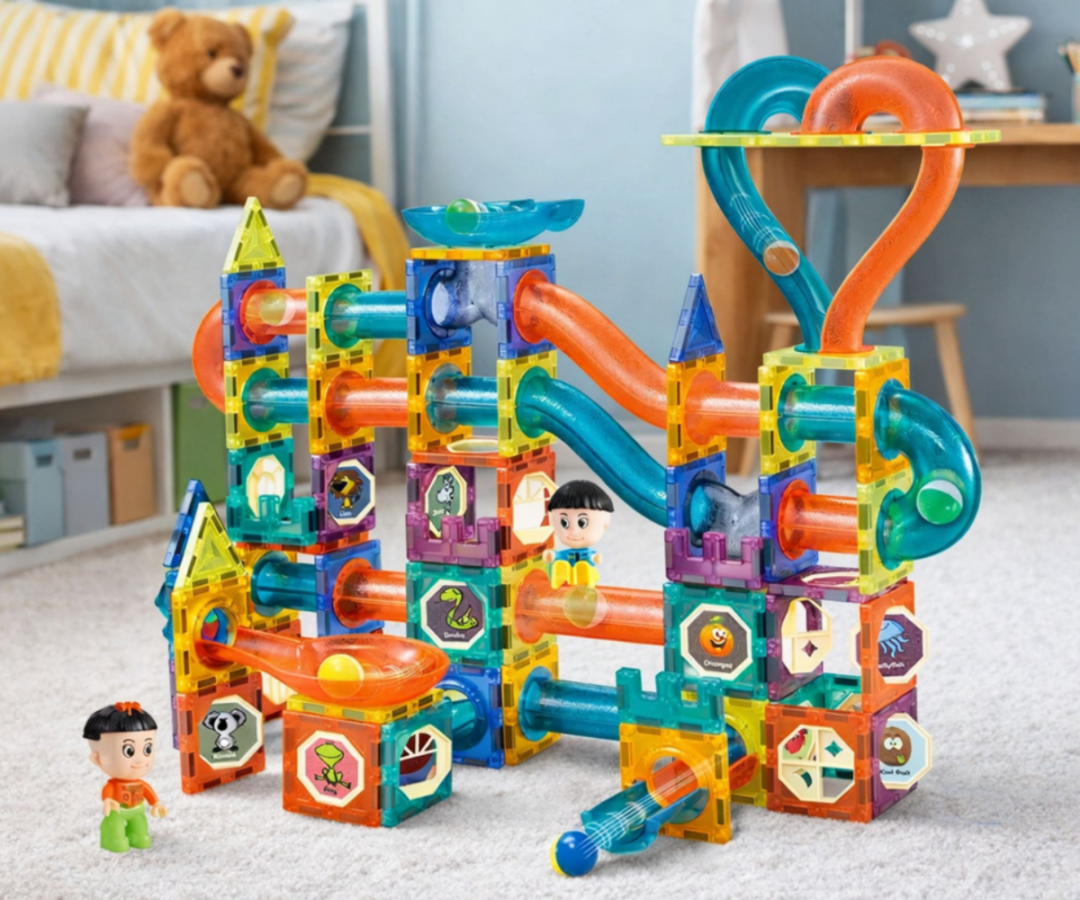 Arendav magnetiline ehitusmäng kuulide ja torudega lastele