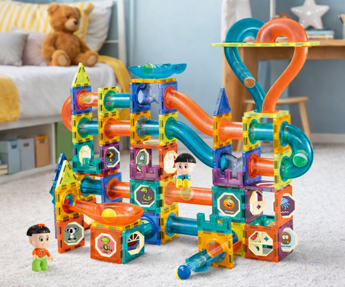 Arendav magnetiline ehitusmäng kuulide ja torudega lastele