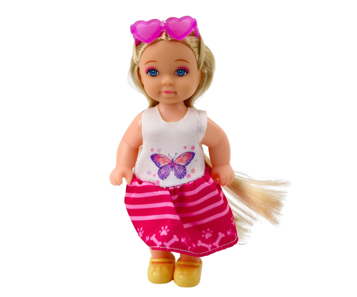 Laste mängukomplekt nukuga, koeraga ja koeramajaga