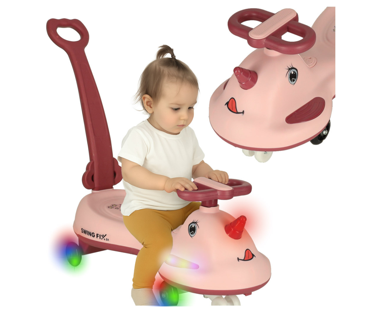 Komplekt pakendis – roosa LED pealeistutav vingerdav auto karbis.