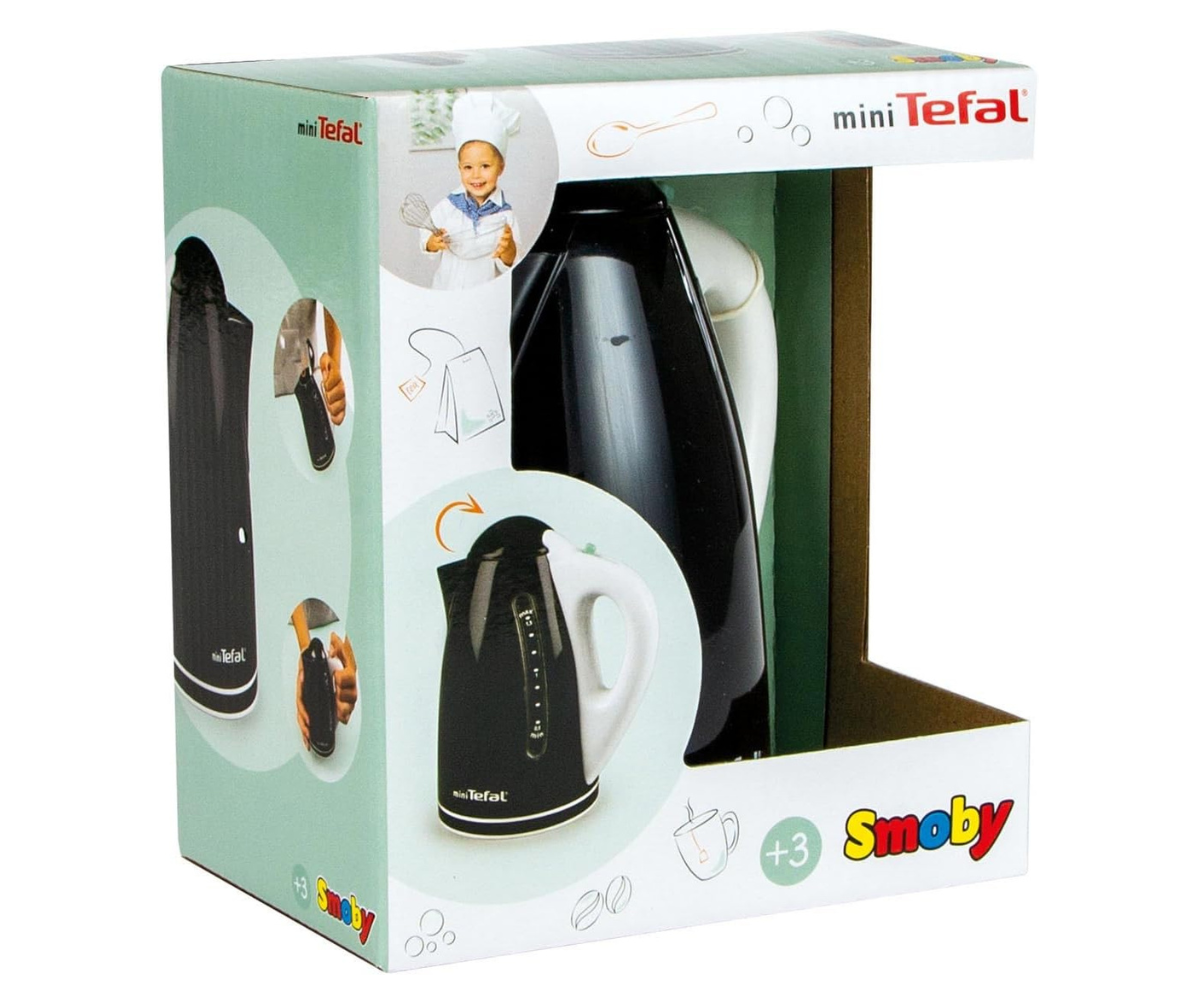 Smoby Tefal mängu veekeetja eestvaates – realistlik must-valge disain.