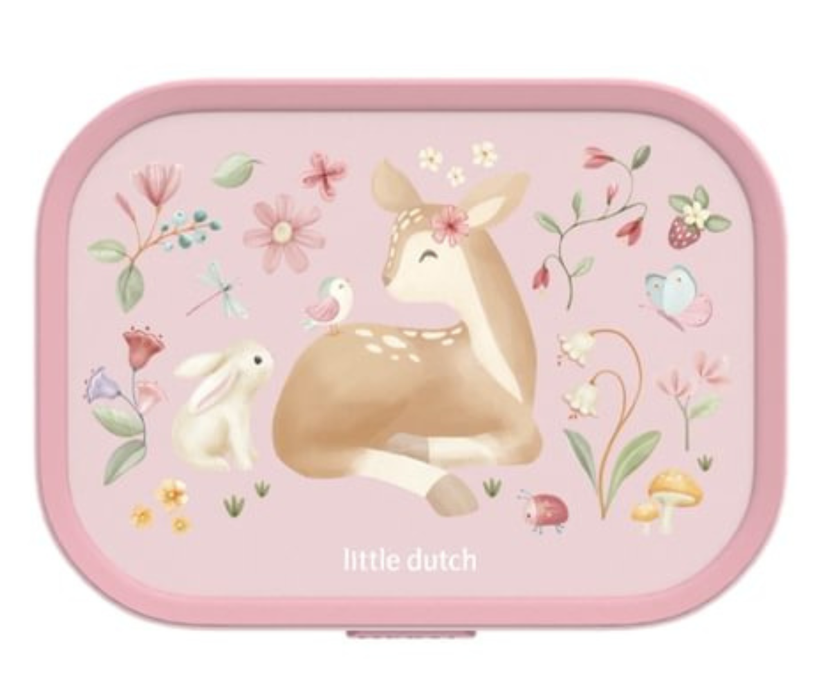 Fairy Garden mustriga laste toidukarp kahvliga