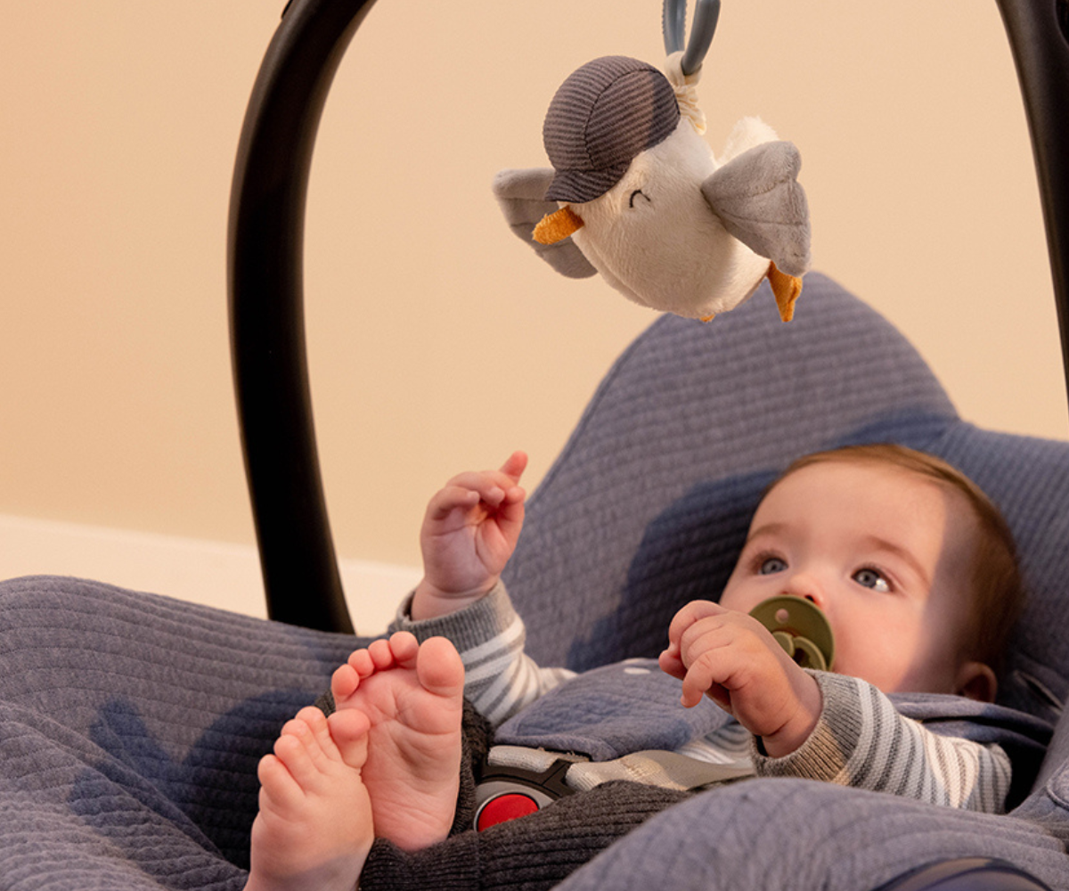 Tõmmatav ja värisev linnukese mänguasi vankrile või mängukaarele