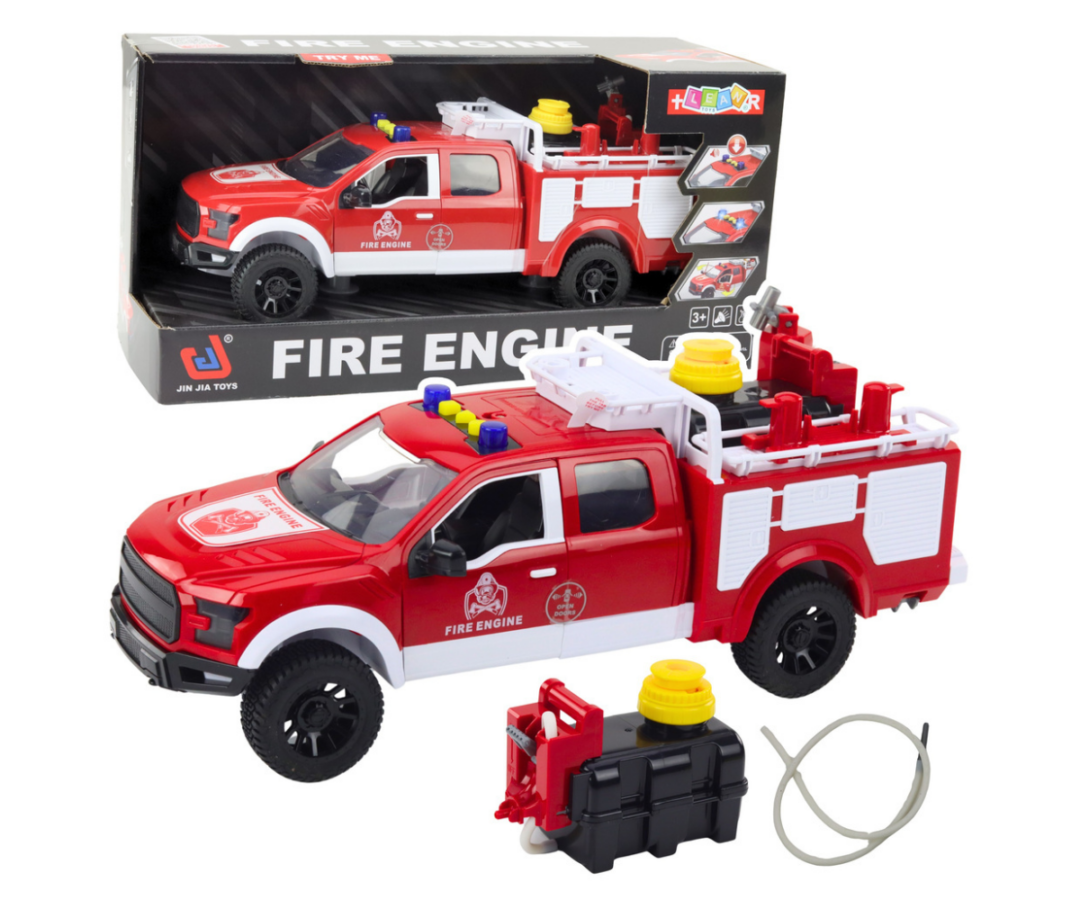 Funktsionaalne tuletõrjeauto veepumbaga – arendav mänguasi päästeteemalisteks seiklusteks