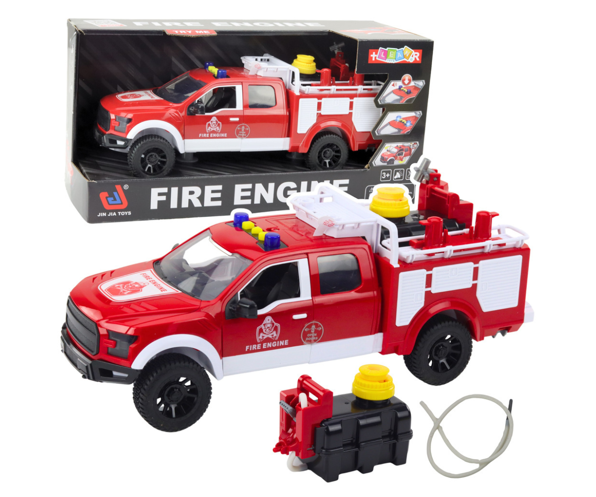 Funktsionaalne tuletõrjeauto veepumbaga – arendav mänguasi päästeteemalisteks seiklusteks