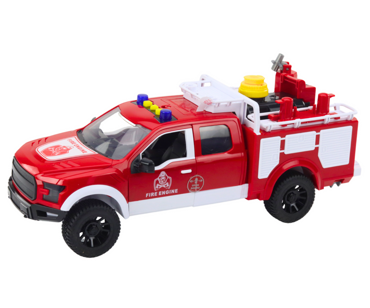 Suur tuletõrjeauto eemaldatava paagi ja voolikuga – põnev rollimäng väikestele kangelastele