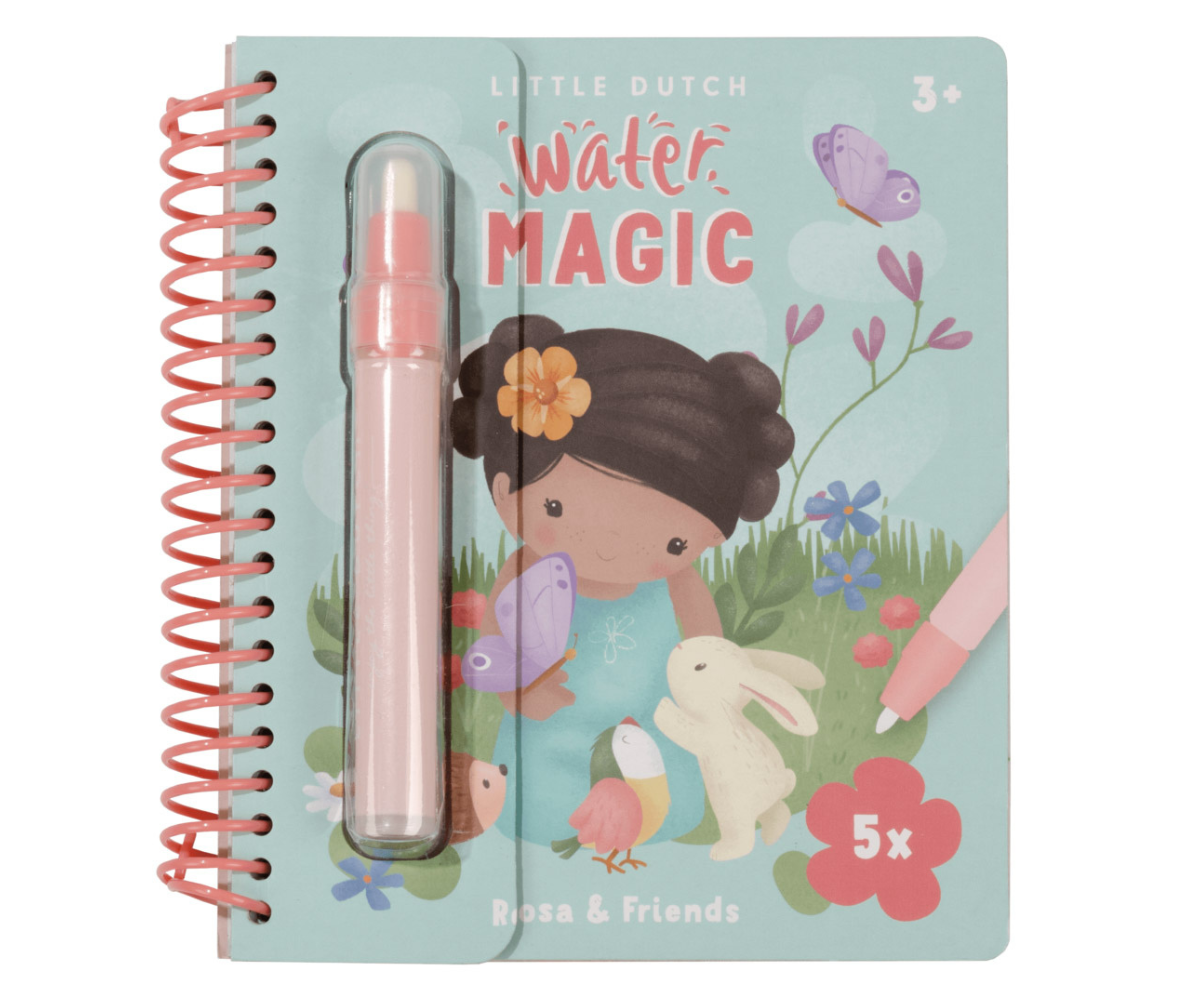 Veepliiatsiga värviraamat Rosa & Friends Little Dutch lastele