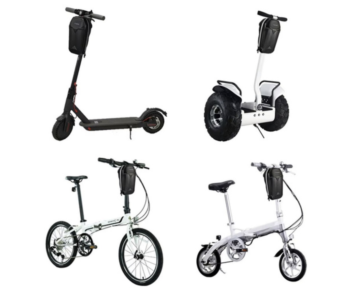 Tõukerattakott juhtrauale 5L, kasutusel erinevatel tõukeratastel.