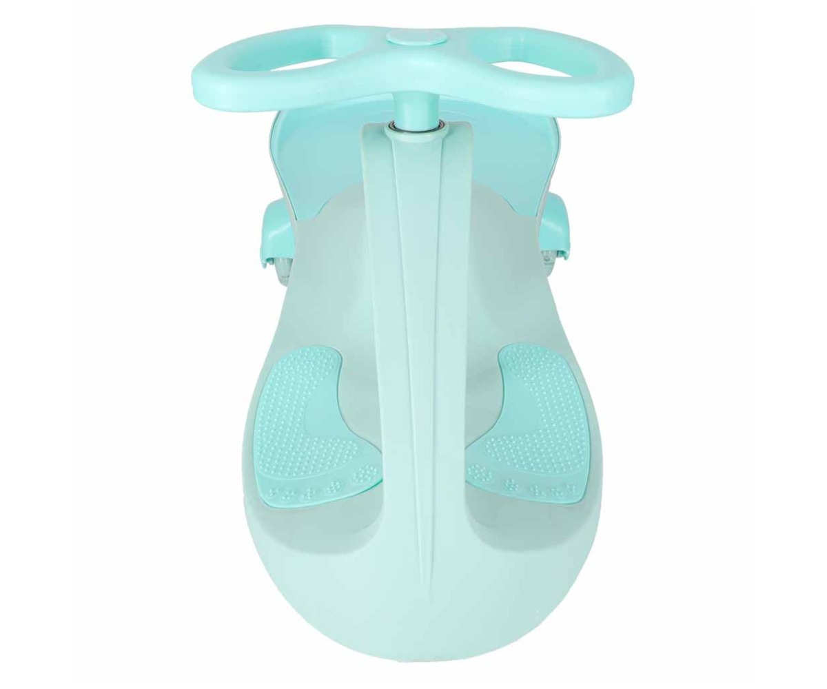 Pealeistutav vingerdav auto LED-rattatuled - mündiroheline, kus on näha rooli ja pinna disain.